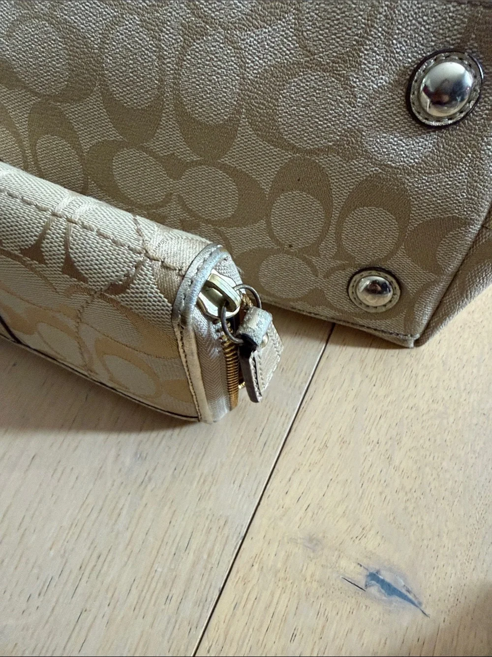 Coach Signature Canvas bag and wallet